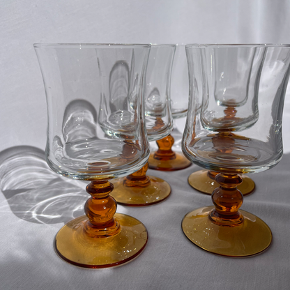 Honey-stem wine glasses