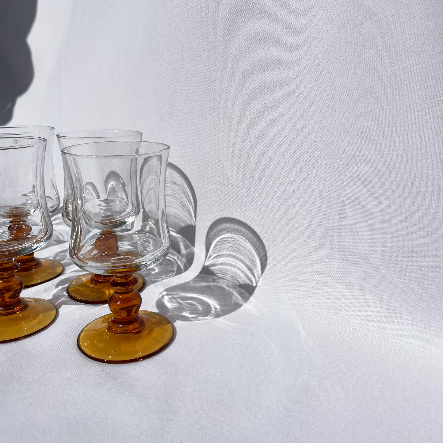 Honey-stem wine glasses