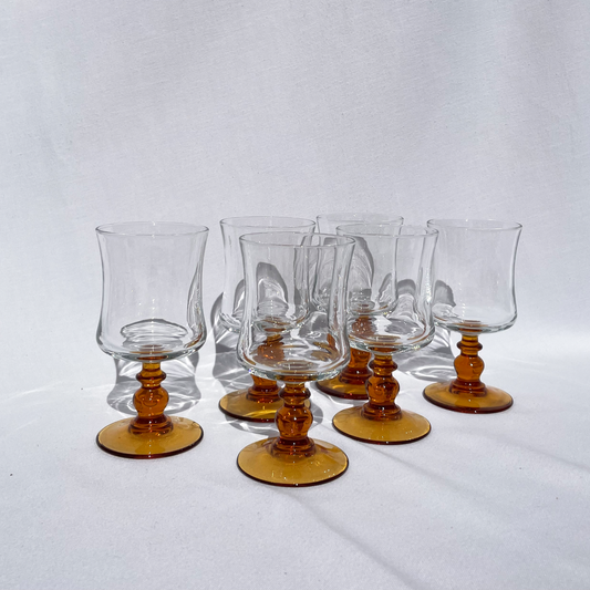 Honey-stem wine glasses