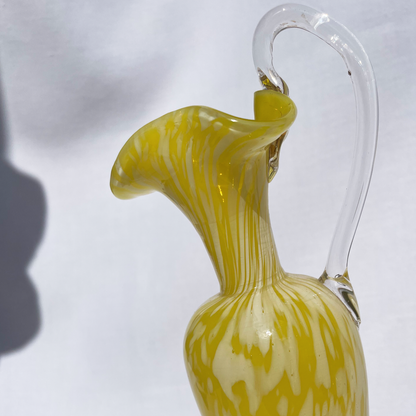 Yellow & white murano glass vase