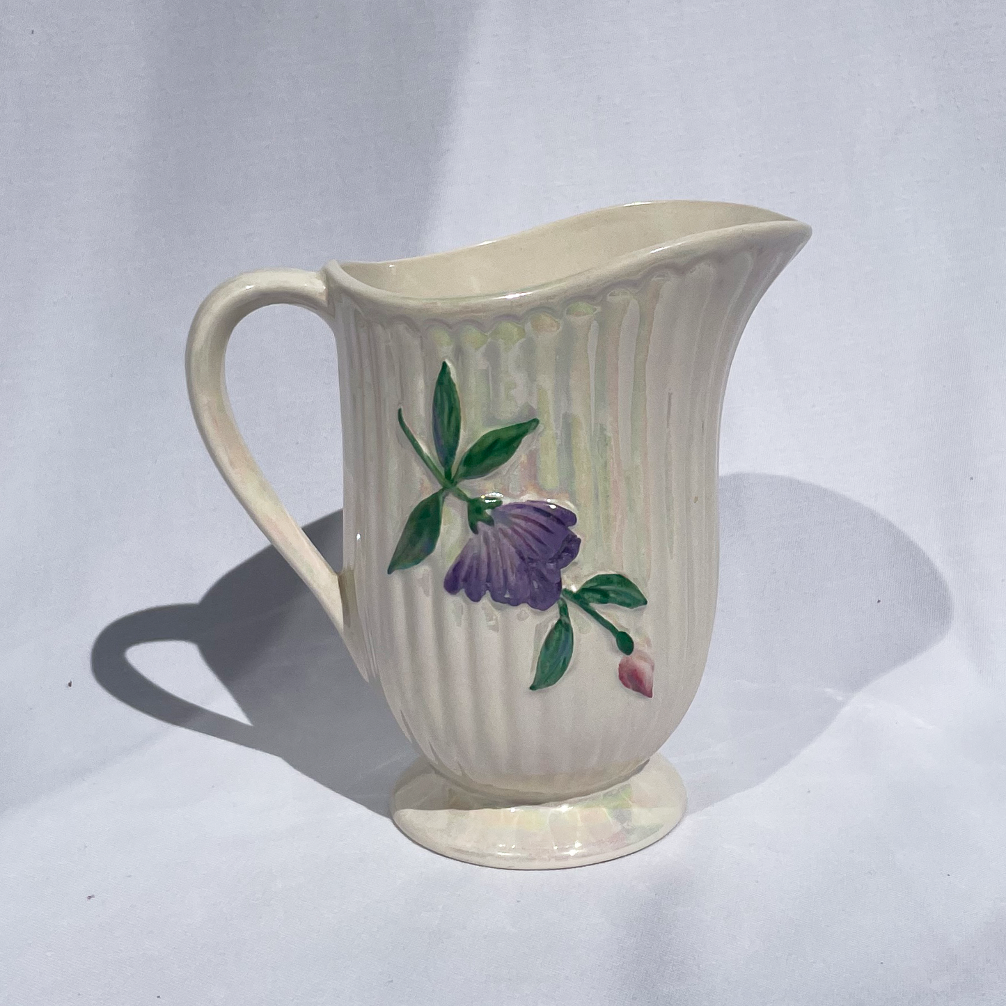 Vintage lustreware jug with cute flower design